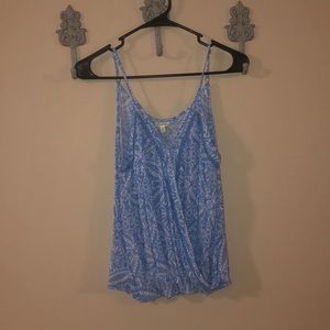 Blue and white tank top